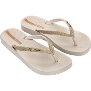 Women’s Ipanema Ana Beige Sparkle Flip Flops Size 11 US!